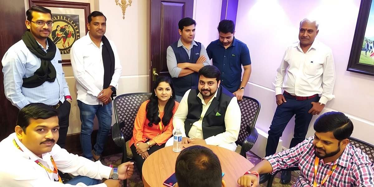 Rajkot Rulers Player Community Rajkot Rulers player community meeting at a gaming event in Mumbai with players wearing traditional clothes