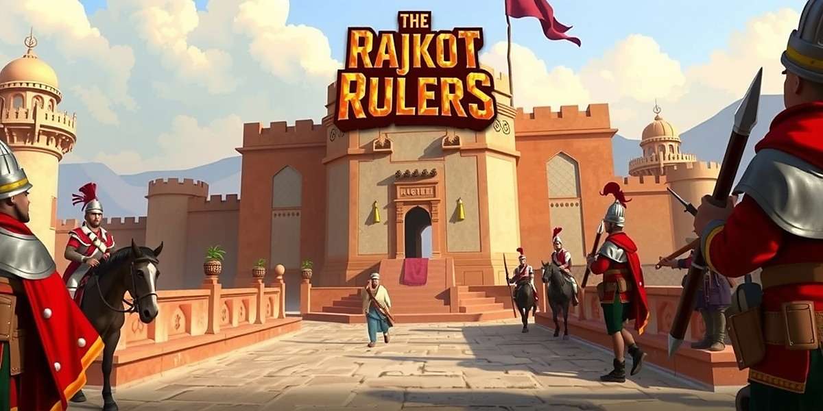 Rajkot Rulers Game Cover Rajkot Rulers game cover showing ancient Rajkot fort with soldiers in traditional attire